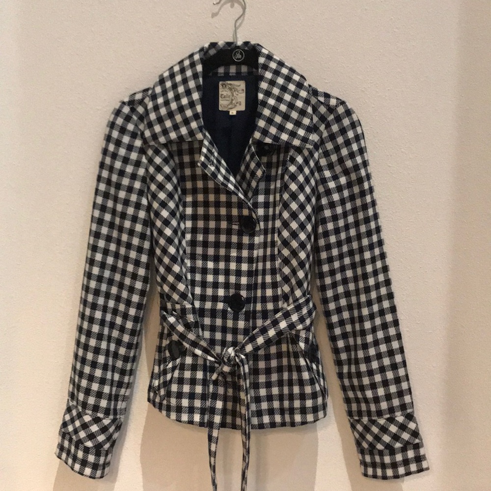 Tulle navy and white houndstooth jacket, Small